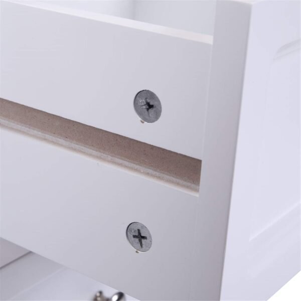 Nightstand with 2 Drawers, Country Style Night Stands for Bedrooms, Bed Side Table Cabinet/Night Stand for Small Spaces, College Dorm, Kids’ Room, Living Room (White, 2-Pack) - Image 6