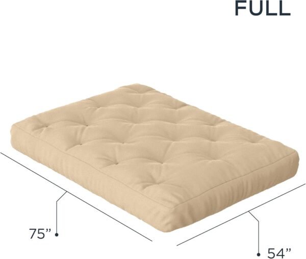 by The Futon Factory 6 inch Foam Futon Mattress - Khaki Cover - Full Size - CertiPUR Certified Foams - Made in USA - Image 5