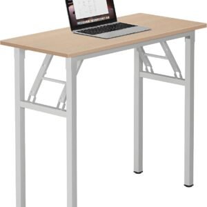 Need Small Desk 31 1/2″ No Assembly Foldable Writing Table,Sturdy and Heavy Duty Folding Computer Desks for Small Space/Home Office/Dormitory AC5AW(80 * 40)