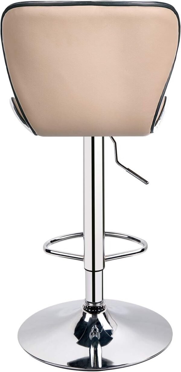 Leader Shell Back Bar Stools Set of 2, Adjustable Bar Stool with Back, Swivel Barstools (Khaki) - Image 6