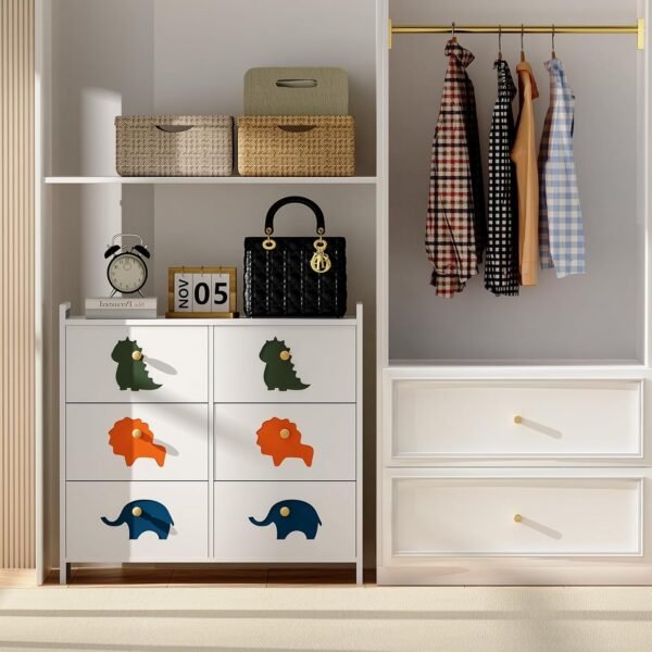 FRAPOW Kids Dresser for Bedroom, Baby Dresser with 6 Fabric Drawers Tall Storage Organizer for Toddler Child with Wood Top Metal Frame for Living Room, Nursery, Closet, Apartment - Image 7