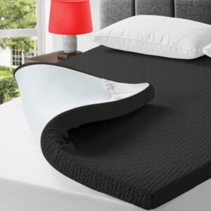bedluxury 3 Inch Twin Size Mattress Topper Gel Memory Foam, High Density Soft Foam Mattress Pad Cover for Pressure Relief, Bed Topper with Removable Breathable Cover,Black