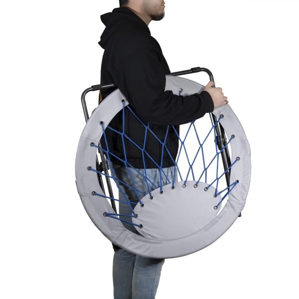 Zenithen Indoor Outdoor Bungee Round Metal Framed Folding Dish Saucer Chair for Bedroom, Dorm Room, Outdoor Activities, Movies and Camping, Cobalt Blue (Pack of 1) - Image 4