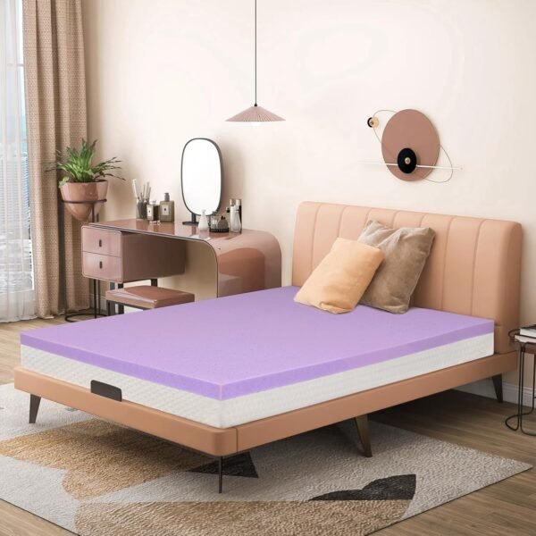 BedsPick Twin XL Mattress Topper 3 Inch, Extra Large Twin Memory Foam Bed Toppers for College Dorm, Single XLong Gel Infused Mattresses Pad for Back Pain Relief, Soft - Image 4