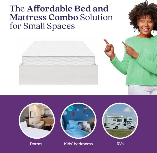 Signature Sleep Magnus Platform Bed Frame and Mattress Set, Twin, Ivory Oak - Image 4