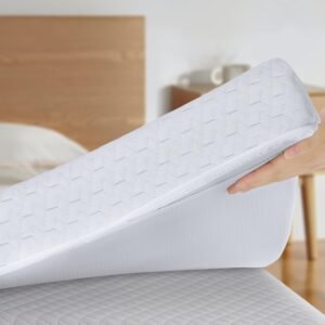 4 Inch Mattress Topper Twin, Cooling Gel Memory Foam Bed Topper with Cooling Cover, Bamboo Charcoal Infused, Soft & Pressure Relief & Non-Slip, Dorm/Guest, CertiPUR-US & Oeko-Tex Certified