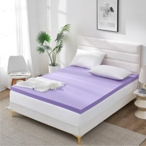 2 Inch Mattress Topper Twin XL(39″×80″), Cooling Gel Infused Bed Toppers for Twin Size Bed, Soft Mattress Pads for Sleeper Sofa, RV, Camper, CertiPUR-US Certified, Purple