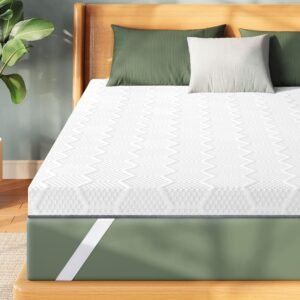 Twin XL Mattress Topper 4 Inch, Gel Memory Foam Mattress Topper Twin XL Size for College Dorm Bed, High Density Firm Foam Topper for Extra Long XL Single Bed, with Removable Cover