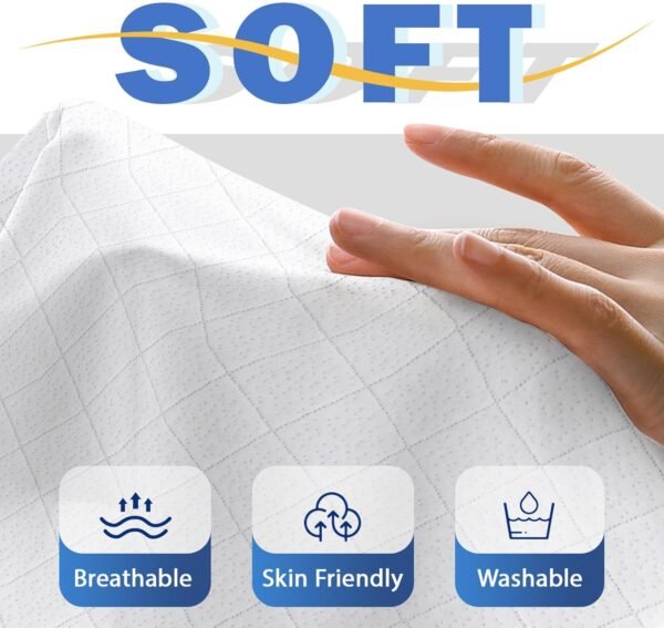3 Inch Gel Memory Foam Mattress Topper Twin Size,Cooling Ventilated & Breathable Bed Topper for Back Pain Pressure Relief CertiPUR-US Non-Slip Removable & Washable Cover - Image 3