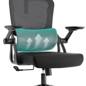 Ergonomic Office Chair – 500LB Comfy Desk Chairs with Headrest and Lumbar Back Support, Heavy Duty Mesh Computer Chairs with Wheels and Arms for Home Office, Study, Bedroom and College Dorm