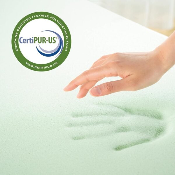 ZINUS 2 Inch Green Tea Memory Foam Mattress Topper, Smaller, More Convenient WonderBox Packaging, Pressure-Relieving Layers, CertiPUR-US Certified, Full - Image 2