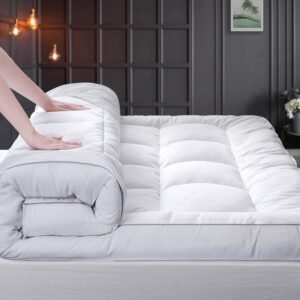 HYPREST Mattress Topper Twin XL, Extra Thick Down Alternative Mattress Topper 1300 GSM, 100% Cotton Cooling Soft Quilted Plush Pillow Top Mattress Pad 8-24″