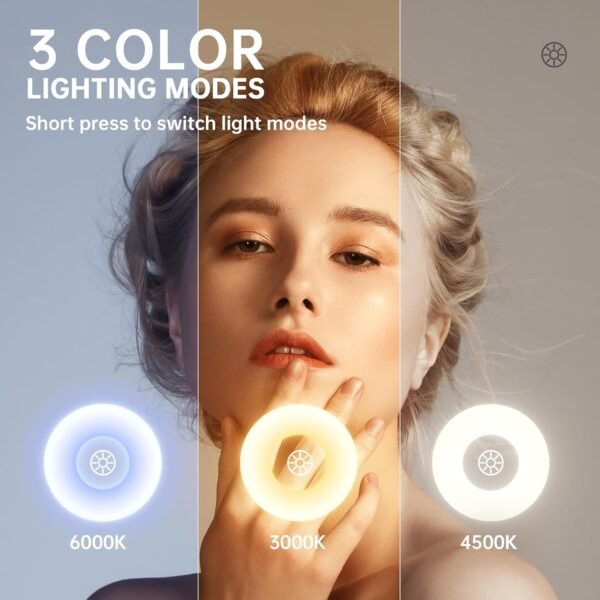 Hasipu Vanity Mirror with Lights and Bluetooth Speaker, 20"×26" Arched LED Makeup Mirror, Lighted Desktop Makeup Mirror with Lights, Smart Touch Control Dimmable 3 Modes Light White - Image 4
