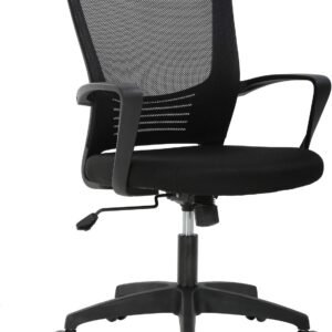 Ergonomic Office Chair Cheap Desk Chair Mesh Computer Chair with Lumbar Support Arms Modern Cute Swivel Rolling Task Mid Back Executive Chair for Women Men Adults Girls,Black