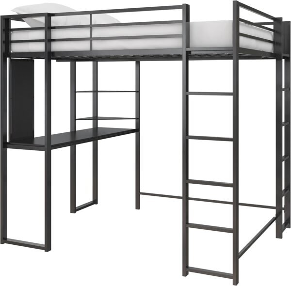 DHP Abode Full Size Metal Loft Bed, Black - Image 9