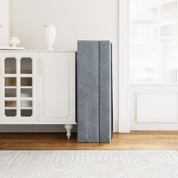 Tri Folding Memory Foam Mattress, 3 inch Tri Folding Mattress Topper, Twin Size - 38""x 75""x 3"", Grey - Image 6