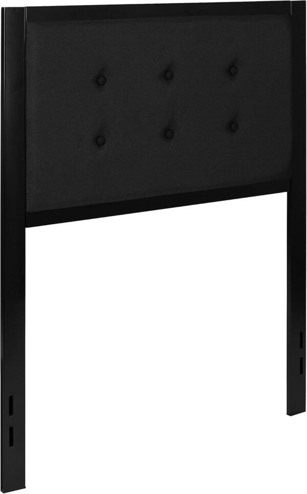 Merrick Lane Camden Headboard - Twin Size Contemporary Black Tufted Fabric Headboard - Adjustable Rail Slots - Image 3