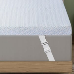 Maxzzz 3 Inch Queen Size Firm Mattress Topper, Cooling Gel Memory Foam Mattress Topper for Pressure Relief, Extra Firm Mattress Topper Non-Slip Design with Removable & Washable Cover, CertiPUR-US