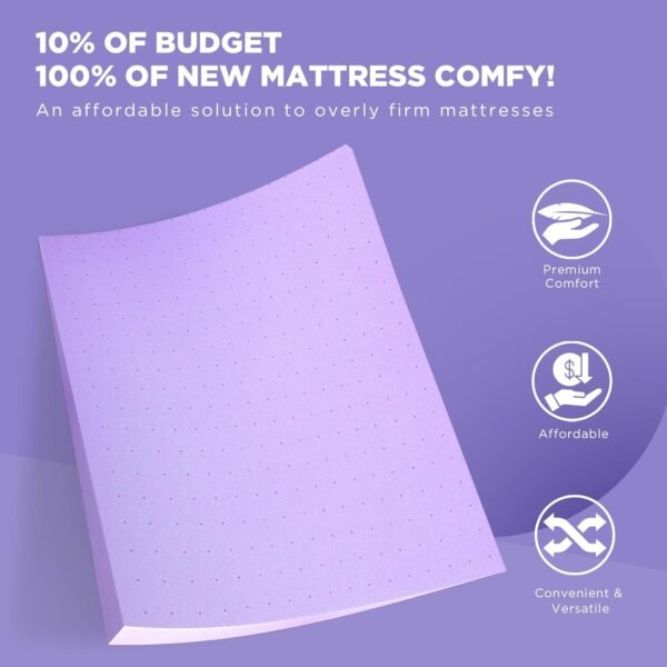 BedsPick Twin XL Mattress Topper 3 Inch, Extra Large Twin Memory Foam Bed Toppers for College Dorm, Single XLong Gel Infused Mattresses Pad for Back Pain Relief, Soft - Image 9