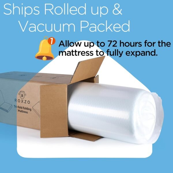 Folding Mattress, 6 inch Cot Tri-fold Memory Foam Mattress Topper with Washable Cover,Cooling Mattress Pad for College Dorm Single Bed,Foldable Floor Mattress Guest Bed for Camping 75"x31"x6" - Image 7