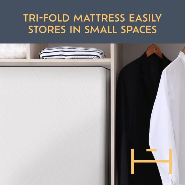 Heyward Luxury 6” Memory Foam Trifold Mattress | Queen, Portable Space Saver, Firm, CertiPUR-US Certified | Washable Jacquard Ventilated Material w/Non-Slip Base | 78”L x 58”W x 6”H - Image 7