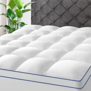 KAYFIA TwinXL Mattress Topper,Extra Thick Mattress Pad Cover for Deep Sleep,3D+7D Snow Down Alternative Fill Overfilled Plush Pillow Top Mattress with 8-23 Inch Deep Pocket-White