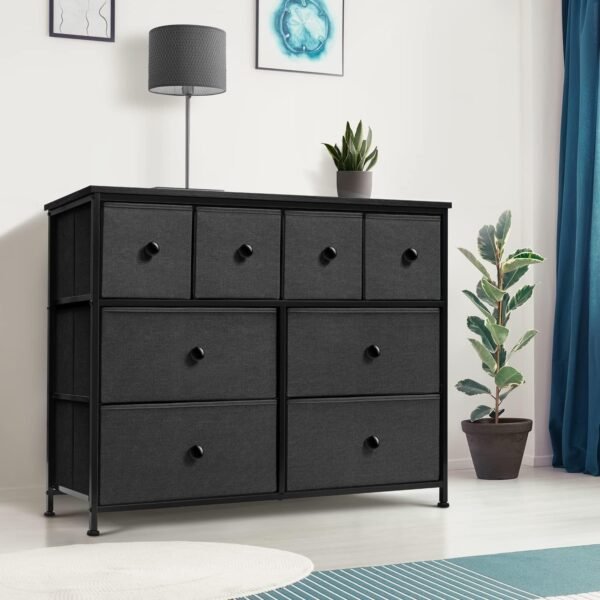Sorbus Dresser with 8 Drawers - Chest Clothing Organizer Unit with Steel Frame Wood Top Knob Handle Easy Pull Fabric Bins - Large Storage Furniture for Bedroom, Hallway, Living Room, Nursery & Closet - Image 2