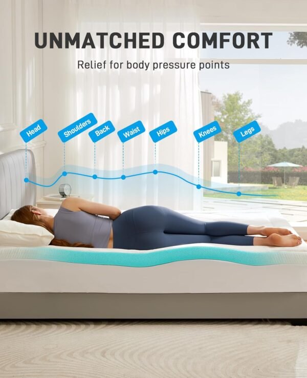 PERLECARE Dual Layer 3 Inch Memory Foam Mattress Topper Twin XL Size, 2 Inch Cooling Gel Memory Foam Plus 1 Inch Pillowtop Mattress Pad for Back Pain, CertiPUR-US Certified, PCMT11W-TXL3 - Image 3