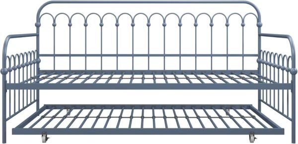 Novogratz Bright Pop Metal Daybed with Trundle, Twin, Stone Blue - Image 12