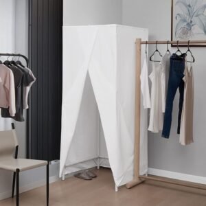 Don’t Look at Me® – The Retractable Portable Changing Room – White Frame with White Fabric