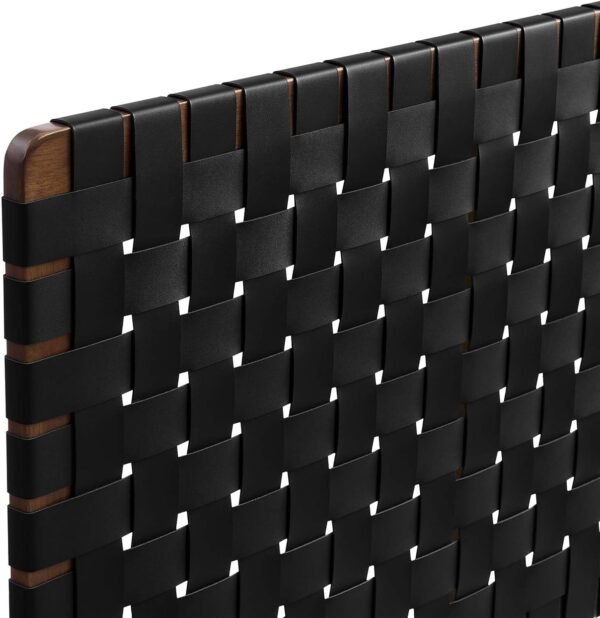 Modway Sparta Vegan Leather Weave Twin Headboard in Walnut Black Faux Leather Twin Headboard Only, Height Adjustable Headboard, Freestanding Headboard for Children's Bedroom or College Dorm - Image 6