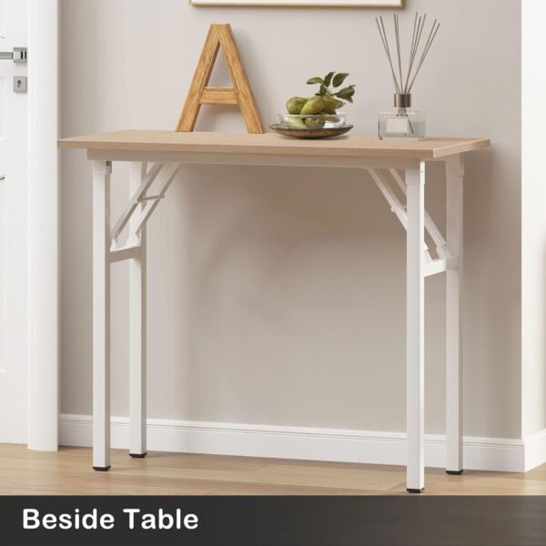 Need Small Desk 31 1/2" No Assembly Foldable Writing Table,Sturdy and Heavy Duty Folding Computer Desks for Small Space/Home Office/Dormitory AC5AW(80 * 40) - Image 8