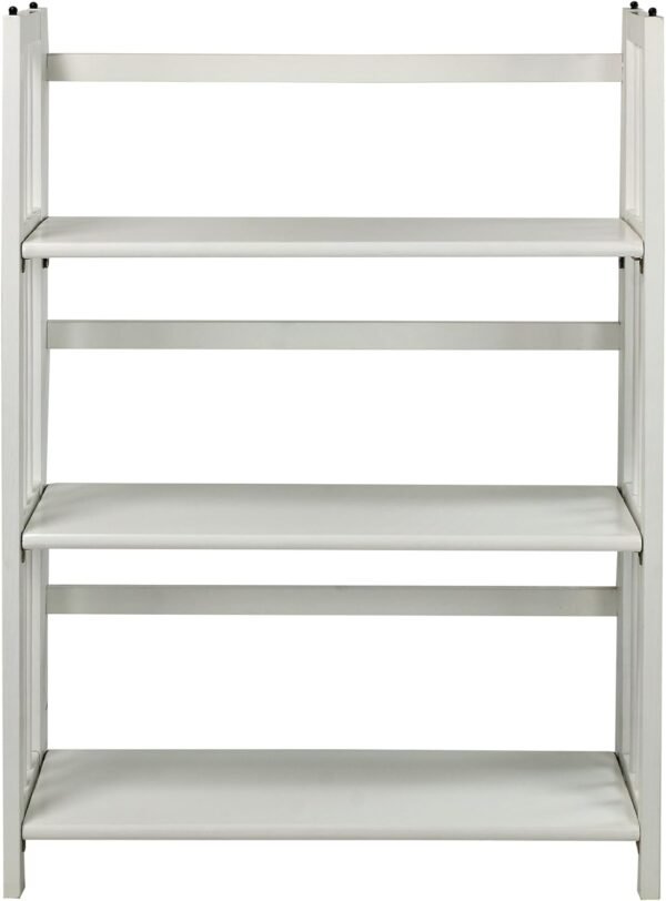 Casual Home 3-Shelf Folding Stackable Bookcase (27.5" Wide)-White - Image 4