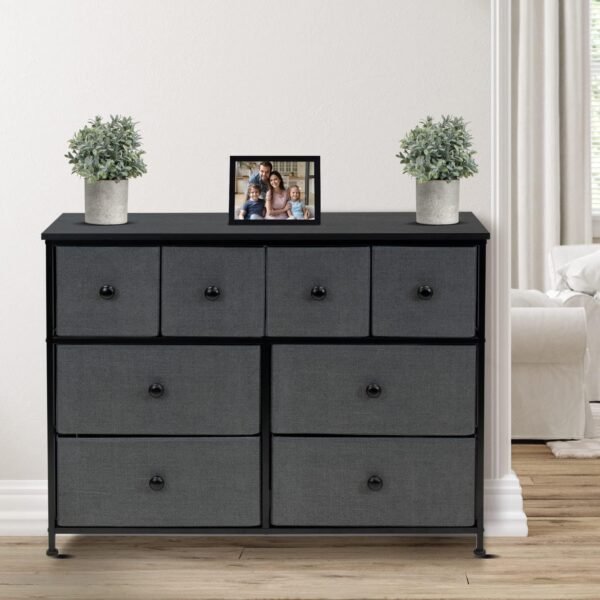 Sorbus Dresser with 8 Drawers - Chest Clothing Organizer Unit with Steel Frame Wood Top Knob Handle Easy Pull Fabric Bins - Large Storage Furniture for Bedroom, Hallway, Living Room, Nursery & Closet - Image 5