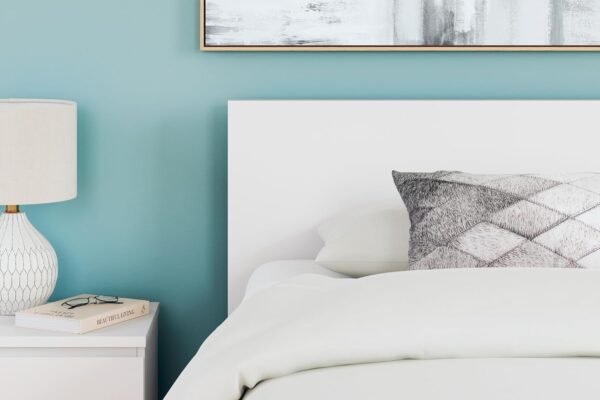 Signature Design by Ashley Onita Contemporary Adjustable Height Panel Headboard for Bedroom, Twin, White - Image 2