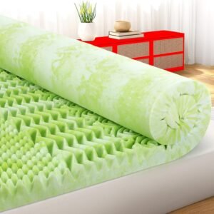 3 Inch Memory Foam Mattress Topper, 7-Zone Queen Mattress Topper for Back Pain, Gel Cooling Mattress Topper, Slow-Rebound Egg Crate Foam Pad, Pressure Relieving Bed Topper Queen