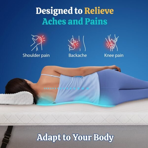 3 Inch Gel Memory Foam Mattress Topper Twin Size,Cooling Ventilated & Breathable Bed Topper for Back Pain Pressure Relief CertiPUR-US Non-Slip Removable & Washable Cover - Image 5