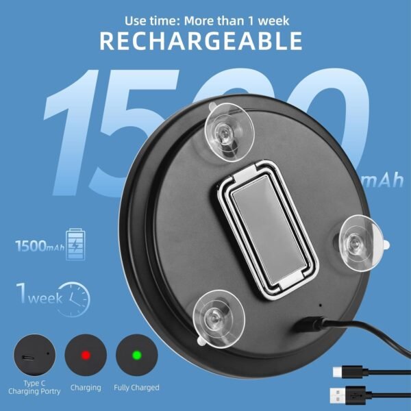30X Magnifying Mirror with Light, Large 6'' Magnifying Makeup Mirror with Light 30x, Travel Mirror with 30X High Magnification Compact 30x Magnified Mirror with Light, 3 Suction Cup & Adjustable Stand - Image 4