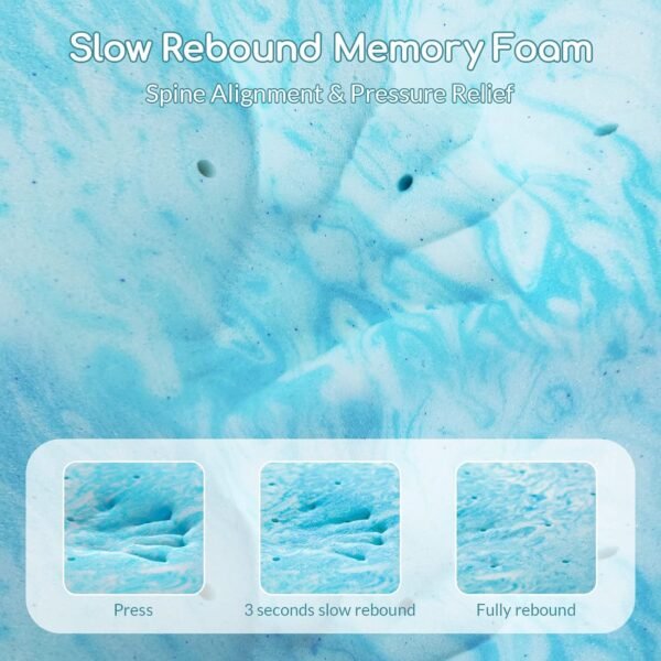 Airdown Mattress Topper, 3 Inch Gel Infused Memory Foam Mattress Topper, Twin - Image 3