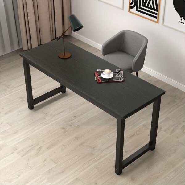 Tribesigns Modern Computer Desk, 63 inch Large Office Desk Computer Table Study Writing Desk Workstation for Home Office, Black Metal Frame - Image 5
