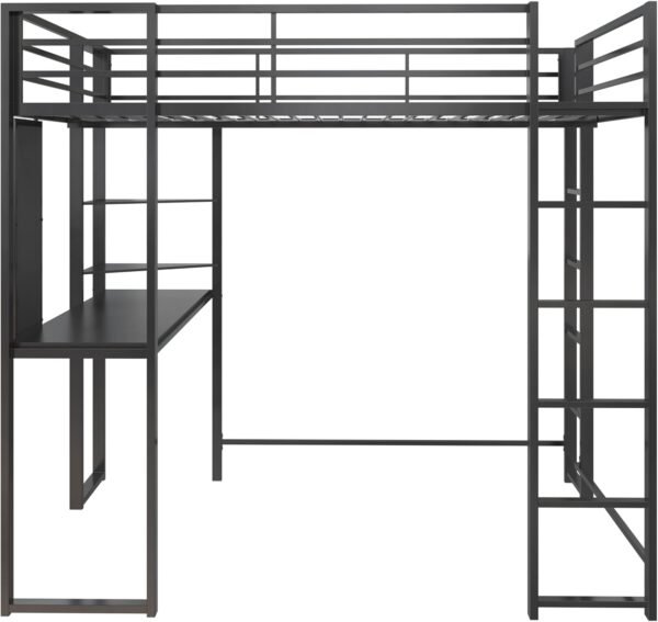 DHP Abode Full Size Metal Loft Bed, Black - Image 4