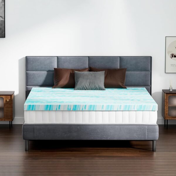 DUMOS 3 Inch Gel Memory Foam Mattress Topper Twin XL - Breathable, Cooling, Blue - Image 8