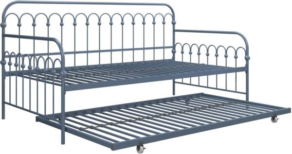 Novogratz Bright Pop Metal Daybed with Trundle, Twin, Stone Blue - Image 13