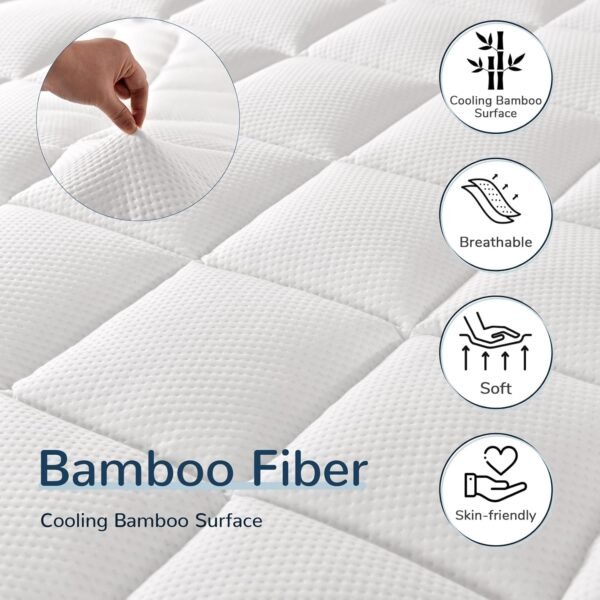 Dual Layer 3 Inch Memory Foam Mattress Topper Ultra Soft and Breathable Twin Mattress Topper,Mattress Topper with Pillow Cases(3975) - Image 5