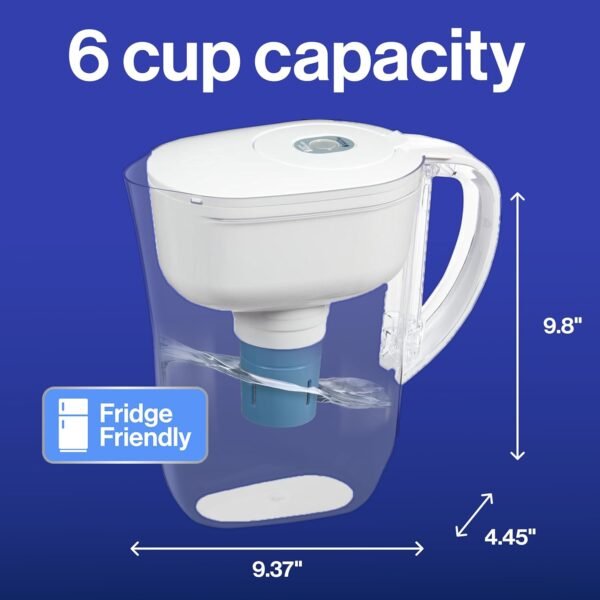 Brita Metro Water Filter Pitcher with SmartLight Filter Change Indicator, BPA-Free, Reduces 99% of Lead, Lasts Six Months, Includes 1 Elite Filter, Small - 6-Cup Capacity - Image 5