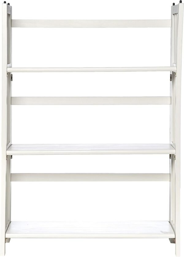 Casual Home 3-Shelf Folding Stackable Bookcase (27.5" Wide)-White - Image 5
