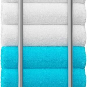 Wall Towel Holder for Rolled Towels, Towel Racks for Bathroom, Towel Rack Wall Mounted for Hand Towels, Washcloths in Small Bathroom/RV/Camper, Silver