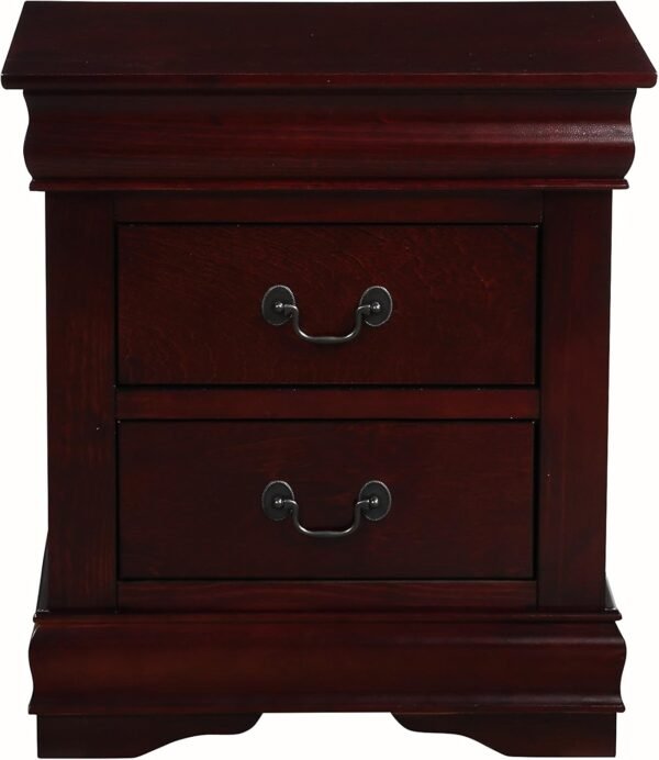Harper & Bright Designs Nightstand with 2 Drawers, Small Dresser, Bedside Furniture, Night Stand, End Table with Storage for Bedroom, Living Room, College Dorm (Cherry) - Image 7