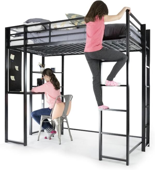 DHP Abode Full Size Metal Loft Bed, Black - Image 13