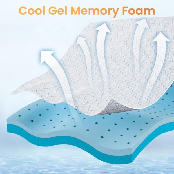 Maxzzz 3 Inch Queen Size Firm Mattress Topper, Cooling Gel Memory Foam Mattress Topper for Pressure Relief, Extra Firm Mattress Topper Non-Slip Design with Removable & Washable Cover, CertiPUR-US - Image 6